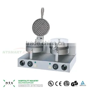 Economic Design 2 Plate Food Grade Stainless Steel Electric Waffle Baker thumbnail-3