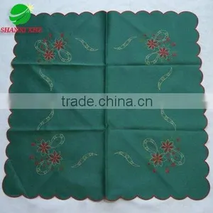 Cheap Christmas Table Cloth With Christmas Flower's Embroidery thumbnail-1