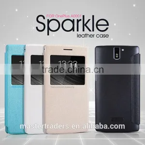 Genuine NILLKIN Sparkle Series Flip Luxury PU Leather Case Skin Back Cover For One Plus MT-2749 thumbnail-1