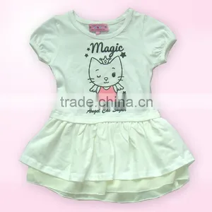 SUMMER GIRL'S DRESS 100 % COTTON. SHORT SLEEVE GIRLS DRESS OEM/ODM TOP BRAND thumbnail-1