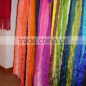 Silk Crinkled Pongee Scarf thumbnail-1
