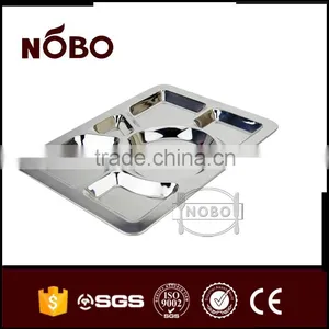 6 Compartments Tray Stainless Steel for Mess thumbnail-1