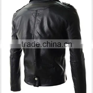 Custom Hight Quality European Fashion Mens Leather Motorcycle Jacket thumbnail-6