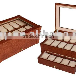 Delicate Design Alligator Skin Exterior Watch Display Box thumbnail-1