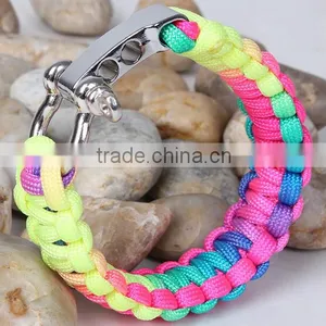 2016 Hot Custom Good Quality Paracord Bracelet Rainbow Bracelet thumbnail-1