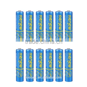 RENEW Brand Ready-To-Use NiMH 1100mAh AAA Rechargeable Batteries, 12 Pack thumbnail-1