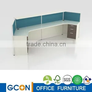 Blue and White Color Reception Desk, Office Desk thumbnail-1