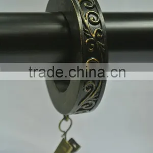 Decorative Designer Silver Curtain Rod Rings With Clips For 1", 1-1/4" & 1-1/2" Drapery Rods thumbnail-4