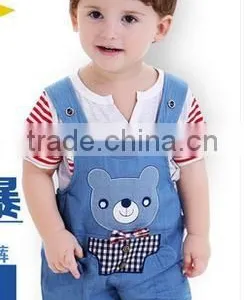 The Decimal Point Baby Bib Kids Summer Cotton Shorts Denim Pants Boy Cartoon Children Summer Thin Section thumbnail-1