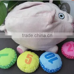 Cute Animal Shaped Plush Money Box for Children/plush Money Box/stuffed Pig Money Box,/plush Animal Coin Bank, Education Toy thumbnail-2