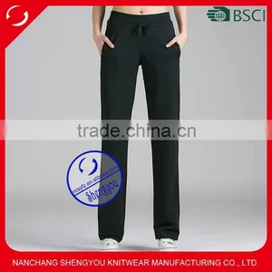 Wholesale Custom 100% Polyester Blank Women Yoga Sweat Pants thumbnail-1