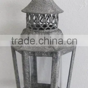 100528F- Hexagonal Metal Candle Lantern thumbnail-1