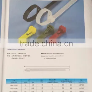 Direct Selling Self-locking 8*200 PA66 Releasible Cable Ties/plastic Binding Ties thumbnail-2