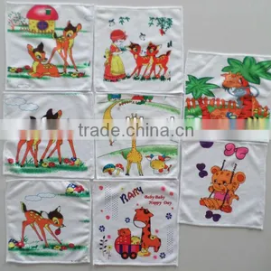 100% Polyester Microfiber Warp Knitting Knitted Thermal Transfer Printed Square Wash Cloth With Cartoon Design 11 thumbnail-1