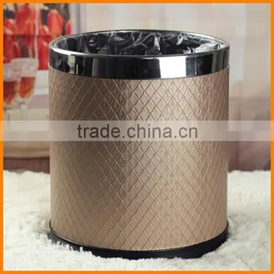 Creative Leather Cover Household Trash Without Double Bedroom Amenity Continental Trash 10L Free Shipping thumbnail-1