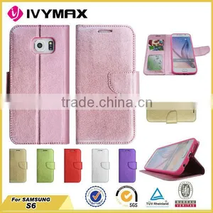 Classic Leather Wallet Case for Samsung Galaxy S6 Flip Case thumbnail-2