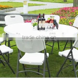 5FT Round Plastic Banquet Table for 6 to 8 Person Used thumbnail-4