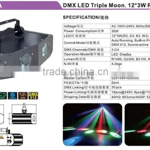 Triple Moon DMX LED 3-eye RGBW Beam Light DMX Effects Light LED thumbnail-2