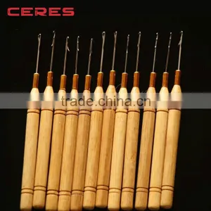 Wooden Latch Hook Needle, Hair Weaving Needle, Lace Wig Needle Hair Extensions Tools Quality Choice thumbnail-5