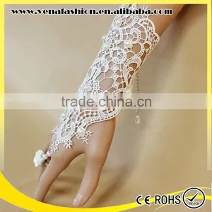 White Pearl Slave Bride Braclet, Pearl Lace Bracelet thumbnail-6