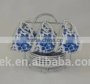 Flower Decorate Ceramic Tea Cup and Saucer Set thumbnail-4