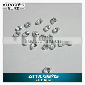 Pear Checkerboard Cut Cute White Cubic Zirconia thumbnail-1
