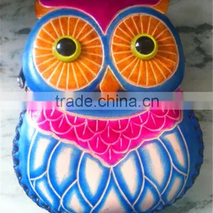 China Supplier 100% Wholesales Night Owl Animals Cute Leather Coin Purse/Leather Coin Purse thumbnail-1