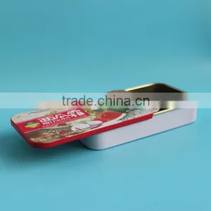 Rectangular Tinplate Metal Tin Can With Sliding Top, 10g-300g Sliding Square Tinplate Metal Tin Quality Choice thumbnail-2