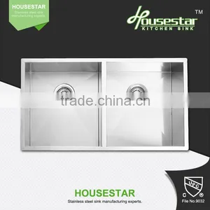 Kitchen Applicance Made in China CUPC SUS304 Undermount Double Bowl Handmade Kitchen Sink thumbnail-1