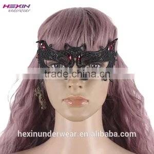 Red Flower Bat Shape Lace Party Mask Masquerade Masks NO MOQ thumbnail-3
