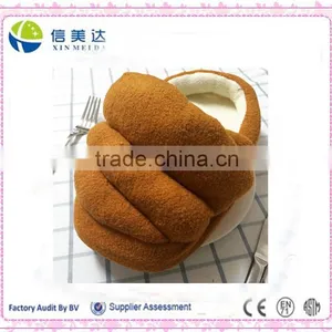 Fun Creative Bread Food Plush Slippers thumbnail-1