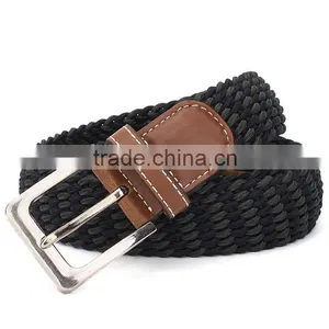 2014 Fashion Braided Elastic Belt With Leather thumbnail-1