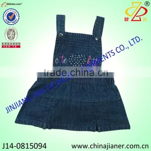 Manufacture Children Girls DENIM Overall Dress Dungarees Dress Kids Denim Dress thumbnail-1