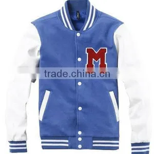 White & Blue Autumn Children Baseball Jackets thumbnail-1