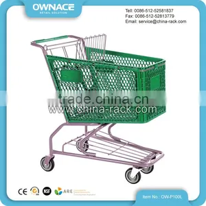 Wanzl Colorful Plastic Shopping Trolley Cart for Hypermarket Walmart thumbnail-1