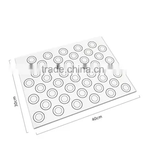 DIY 44 Holes Round Macaron Silicone Mat Rould Cakes High Quality Baking Mould Sheet Mat, thumbnail-3