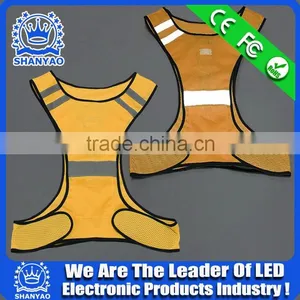 Polyester Highly Visible Reflective LED Warning Vest/ Safety LED Roadway Warning Vest thumbnail-6