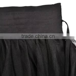 New Stylish Ladies Women Elegant High Waist Lace Mesh Pleated Long Skirt With Tie thumbnail-4
