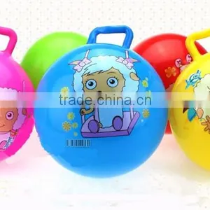 25cm Size Inflatable Pvc Bouncing Hopper Ball for Kids,ball With Handle thumbnail-1