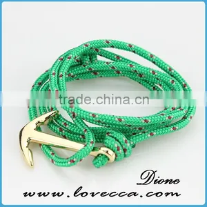 Nautical Sailing Colorful Nylon Rope Bracelet With Anchor Clasp thumbnail-2