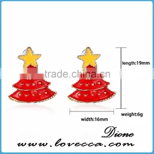 Popular Cute Christmas Tree Stud Alloy Earrings thumbnail-2