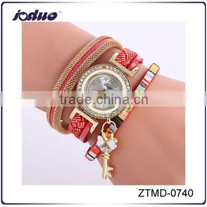 Top Selling Double Hearts Key Pendant Magent Buckle Watches thumbnail-1