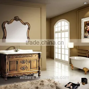 Antique Wooden Bathroom Corner Vanity WTS614 thumbnail-6