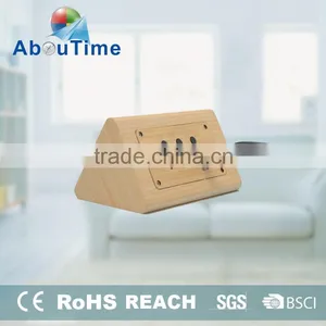 2016 New Luxury Triangle Wooden Led Alarm Clock thumbnail-3