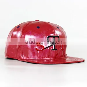Leather Flat Bill Hat,hiphop Flat Brim Cap Hat,leather Flat Brim Snapback Hat thumbnail-3