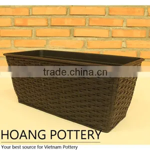 Garden Furniture Rattan Long Flower Planter thumbnail-1