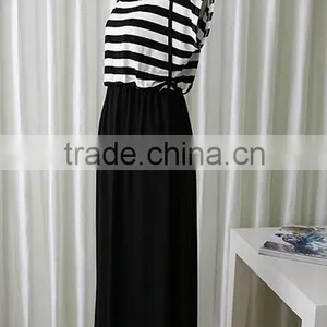 Slim Stripe Suspender Skirt Maternity Dresses Clothes For Pregnant Women thumbnail-3