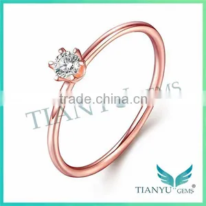 24K Gold Ring Super White Moissanite Diamond Rings Wedding Ring for Jewelry thumbnail-2