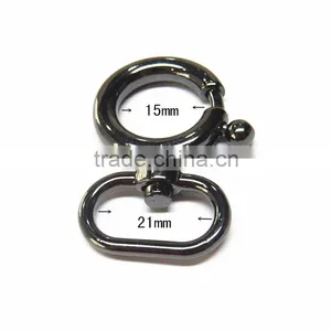 Round Black Metal Snap Hook For Bag Accessories thumbnail-4