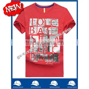 Discharging Printed Round-collar Men's Short Sleeve T-shirts thumbnail-1